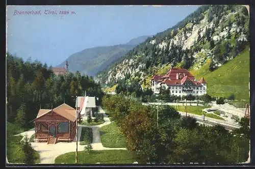 AK Brennerbad /Tirol, Ortsansicht am Bergfuss