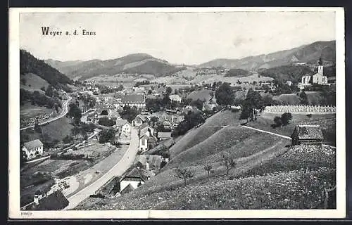 AK Weyer a. d. Enns, Totalansicht vom Berg aus