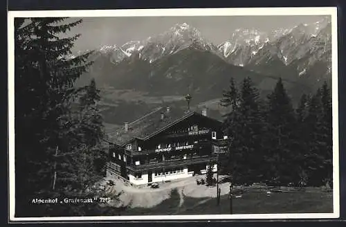 AK Schwaz, Alpengasthof Grafenast gegen die Berge