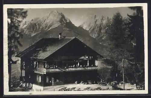 AK Schwaz, Alpengasthof Grafenast mit Terrasse