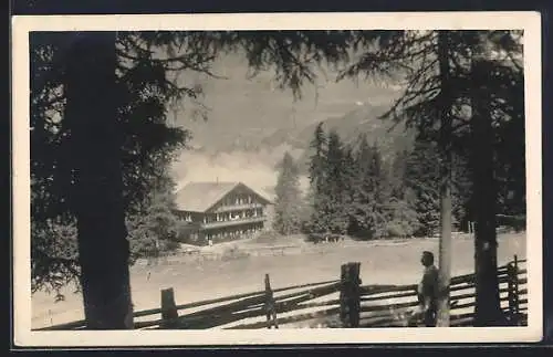 AK Schwaz, Alpengasthof Grafenast gegen das Wolkenmeer