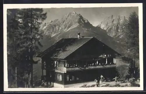AK Schwaz, Alpengasthof Grafenast gegen die Berge