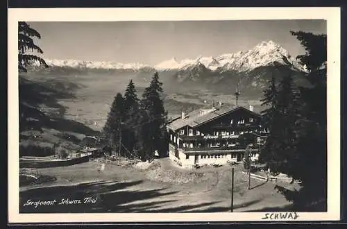 AK Schwaz /Tirol, Alpengasthof Grafenast im Gebirgspanorama
