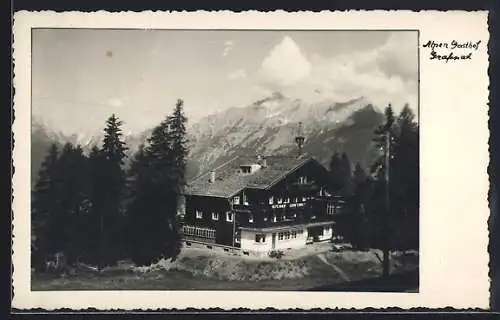 AK Schwaz, Blick zum Alpen-Gasthof Grafenast mit Bergen im Hintergrund