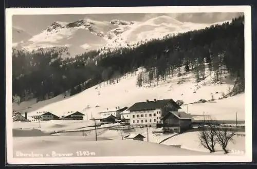 AK Obernberg a. Brenner, Ortsansicht im tiefen Winter