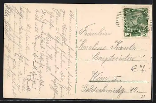 AK Pürnstein, Ortspartie mit Flussbrücke