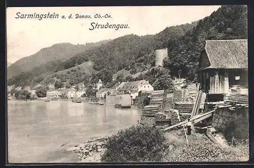 AK Sarmingstein a. d. Donau / Strudengau, Ortspartie