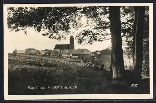 AK Pfarrkirchen im Mühlkreis, Ortsansicht mit Kirche