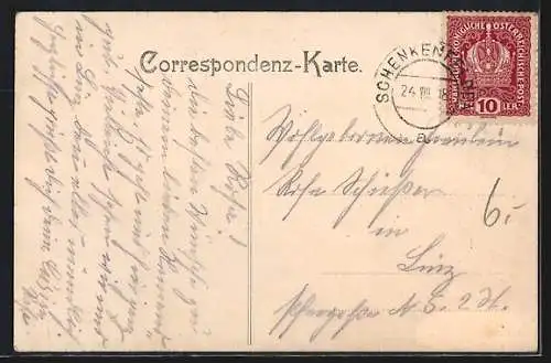 AK Schenkenfelden /Ob. Oest., Ortsansicht mit Kirche