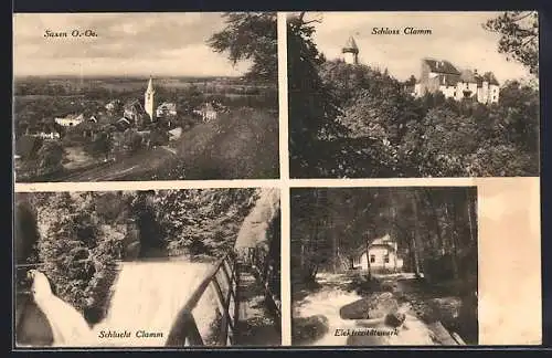 AK Saxen, Ortsansicht, Schloss Clamm, Elektrizitätswerk