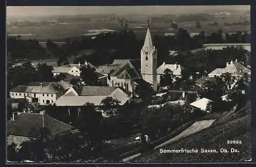 AK Saxen /Ob. Do., Ortsansicht aus der Vogelschau