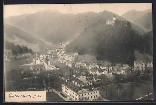 AK Gutenstein /N.-Oe., Ortsansicht mit Burg