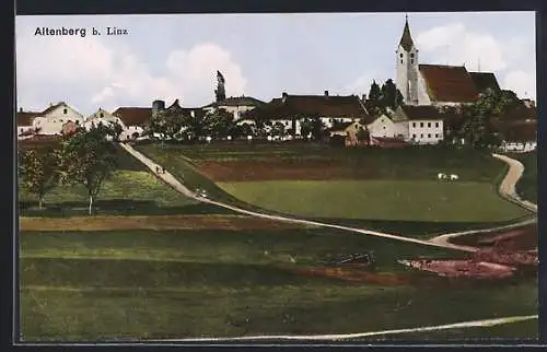 AK Altenberg b. Linz, Ortsansicht mit Feldern