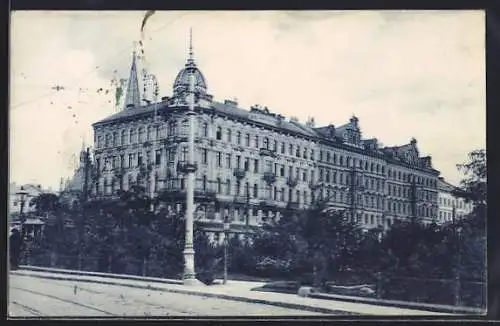 AK Wien, Mariahilfer Strasse mit Gürtelpark