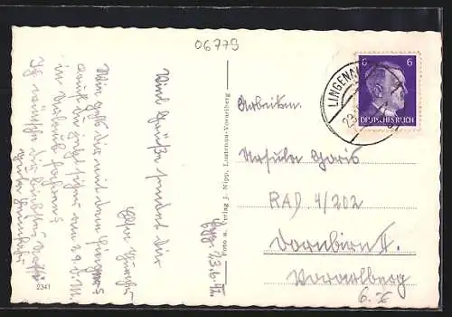 AK Lingenau /Bregenzerwald, Ortspartie mit Gasthof Adler