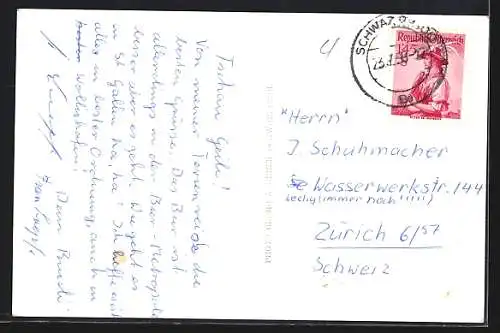 AK Pill bei Schwaz, Ortsansicht mit Bergen