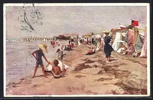 AK Grado, Badegäste am Seestrand
