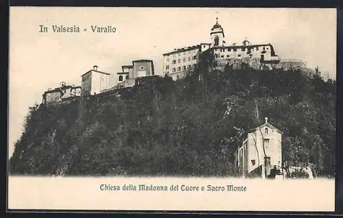AK Varallo /Valsesia, Chiesa della Madonna del Cuore e Sacro Monte