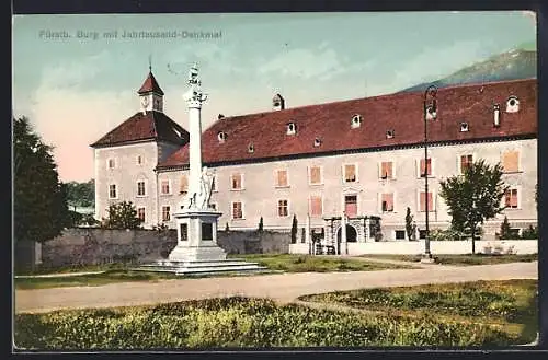 AK Brixen, Fürstb. Burg mit Jahrtausen-Denkmal