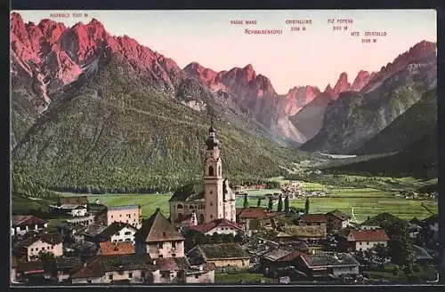 AK Toblach /Tirol, Ortsansicht gegen das Ampezzotal