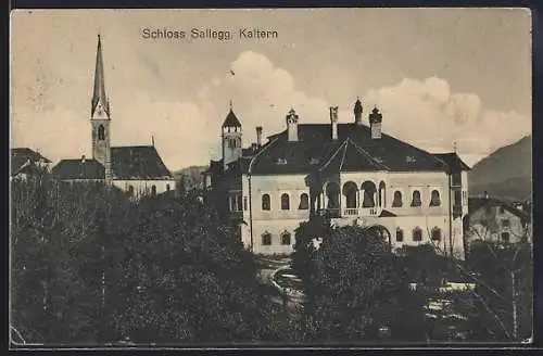 AK Kaltern, Schloss Sallegg mit Garten