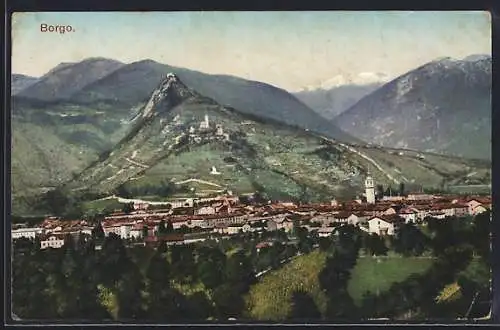 AK Borgo, Ortsansicht mit Bergen