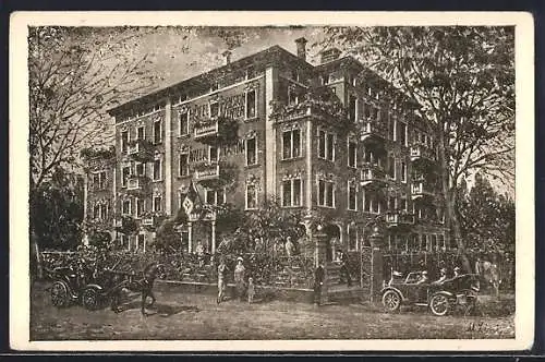 Künstler-AK Lido /Venezia, Hotel Venier Villa Marina, Via Dardanelli