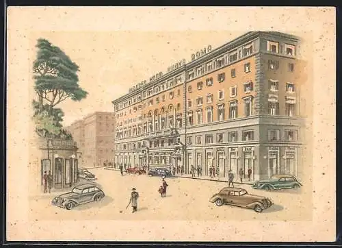 Künstler-AK Roma, Albergo Nord Nuova Roma, Via Regina Giovanna di Bulgaria 3, Dir. Baglione