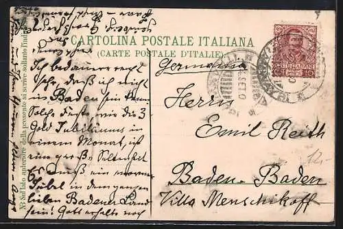 AK Roma, Via Nazionale con l'Hôtel Quirinale, Strassenbahn