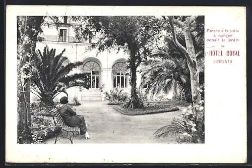 AK Sorrento, Entrée à la salle à manger depuis le jardin de l`Hôtel Royal