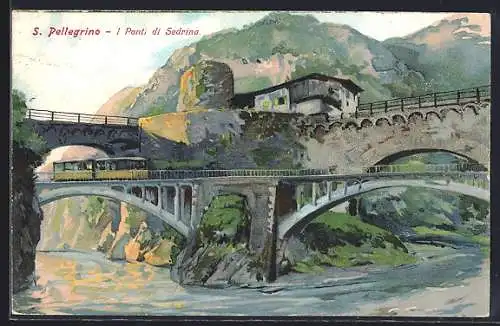 Künstler-AK Sedrina, S. Pellegrino, I Ponti di Sedrina