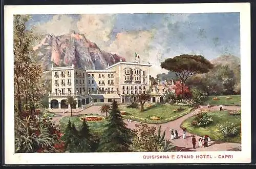 Künstler-AK Capri, Quisisana E Grand Hotel