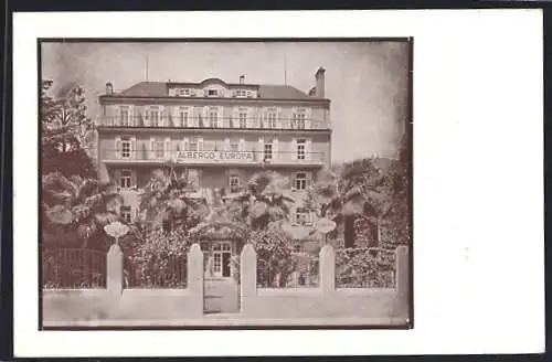 AK Bozen, Hotel Europa mit Palmengarten