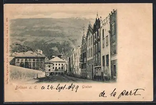 AK Brixen a. E., Strassenpartie am Graben