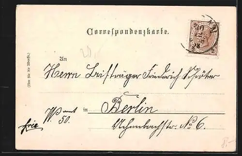 Lithographie Meran, Ortsansicht, Wandelhalle, Gilfpromenade und Passeyer Thor