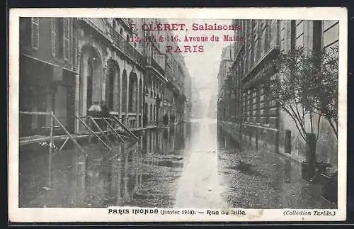 AK Paris, Inondation 1910, Rue de Lille inondée