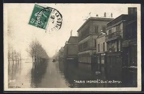 AK Paris, Paris inondé Quai de Bercy lors de la crue