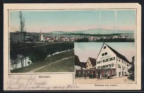 AK Beinstein, Gasthaus zum Lamm, Totalansicht aus weiter Ferne