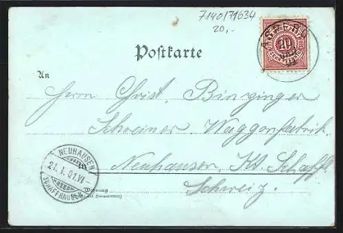 Mondschein-Lithographie Ludwigsburg / Württemberg, Kutsche in der Myliusstrasse