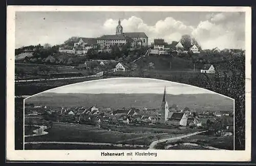 Künstler-AK sign. Hans Pernat: Hohenwart / Obb., Ortsansicht mit dem Klosterberg