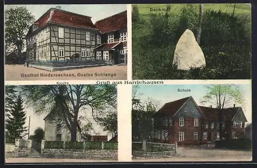 AK Harriehausen, Gasthof Niedersachsen, Kirche, Schule