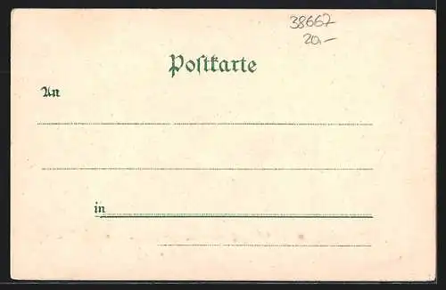 Lithographie Bad Harzburg, Hotel Stadt Hamburg, Bes. A. Saul