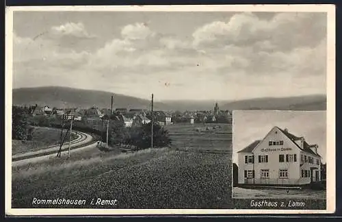 AK Rommelshausen i. Remst., Gasthaus zum Lamm, Ortsansicht