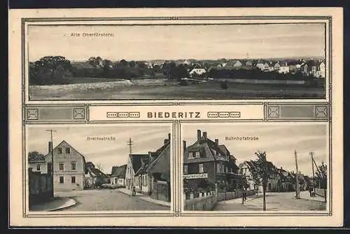 AK Biederitz, Breitestrasse, Bahnhofstrasse, Alte Oberförsterei