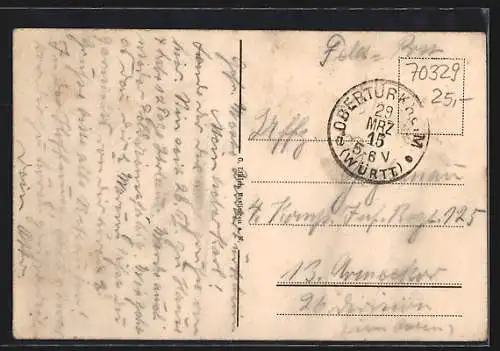 AK Uhlbach / Stuttgart, Gasthaus zur Linde, Rathaus, Kelter und Totalansicht
