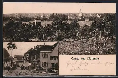 AK Rietenau, Handlung von Ernst Beerwart und Totalansicht