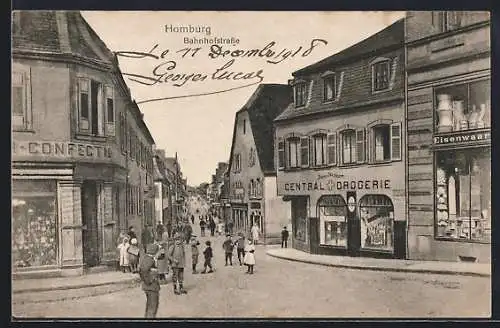 AK Homburg / Pfalz, Blick in die Bahnhofstrasse