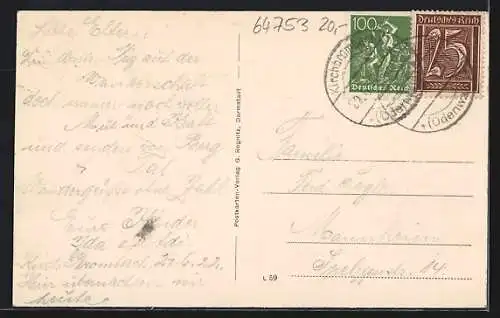 AK Kirch-Brombach i. Odenwald, Gasthaus zum Engel, Inh. Wilh. Ihrig, Totalansicht