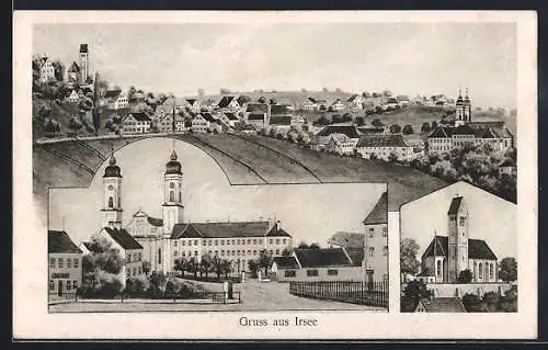 AK Irsee, Ortsansicht, Kirche, Kloster