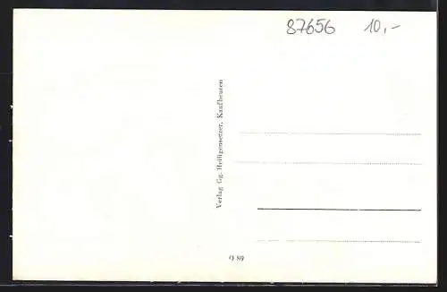 AK Obergermaringen, Kolonialwarengeschäft v. M. Mayerhofer, Wandelskirche und Totalansicht
